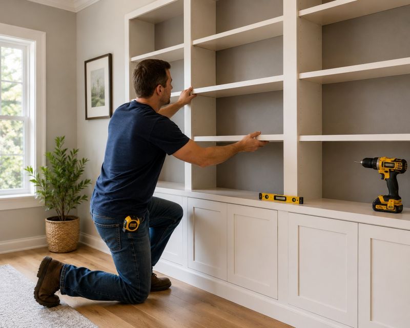 Custom Bookcase Installation in Winston Salem, NC