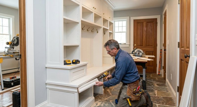 Mudroom Shelving Installation in Raleigh, NC